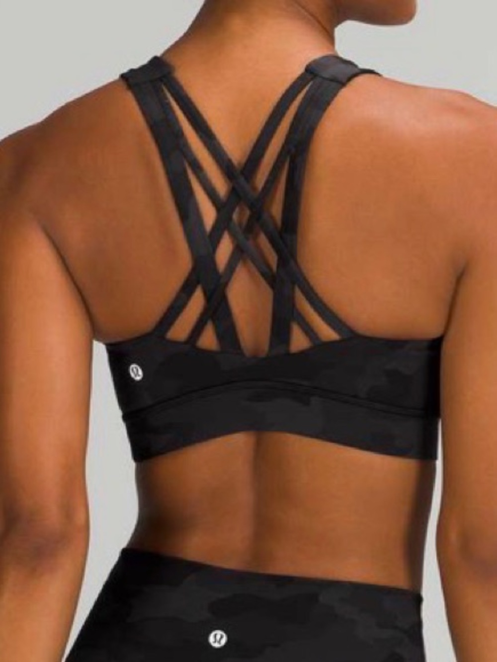 lululemon athletica Black Camouflage Longline To Be Elevated Sports Bra 8 - Picture 2 of 6